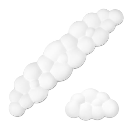 Reposamuñecas para Teclado y Ratón, Ergonómico Cojín de Muñeca Apoyo con Espuma de Memoria, Antideslizante Alfombrilla Mouse en la Nube, Aliviar Dolor para PC Ordenador Oficina Estudio Juego