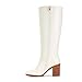AITTA Women’s Knee High Boots – Fits Calf Sizes 13.3″–16.6″ (Sizes 5-12) | Ideal for Fuller Calves, Not for Extra-Wide Calves | Comfort Block Heel, Square Toe, Side Zip, White, Size 9