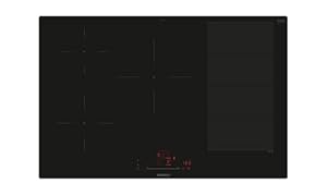 Siemens EX801HVC1E, iQ700, Smartes Induktionskochfeld, Autark, Flächenbündig, 80 cm, Schwarz, touchSlider Bedienung, Flexible und Intelligente Kochzonen, powerBoost für schnelleres Kochen, varioMotion
