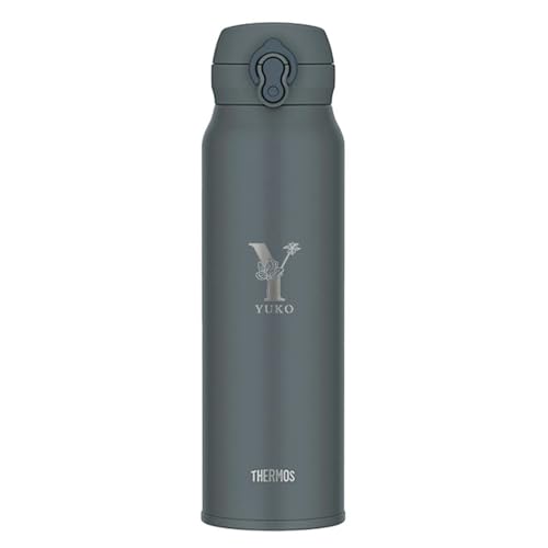 水筒 名入れ JNL-S750 真空断熱ケータイマグ 750ml 箱入り フラワーフォント (ミネラルグレー)