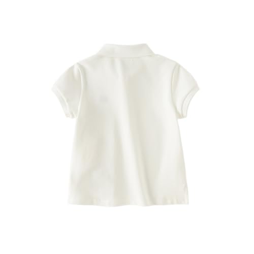 DAVE&BELLA Girls Short Sleeve Golf Polo Shirts Quick Dry Athletic Tops Tennis Shirts Girl School Uniform Tops for Aged 1-82