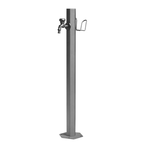 Columna de agua de jardín de acero inoxidable para exteriores, anticongelante, grieta con grifo de cobre, dispensador de fuente decorativo