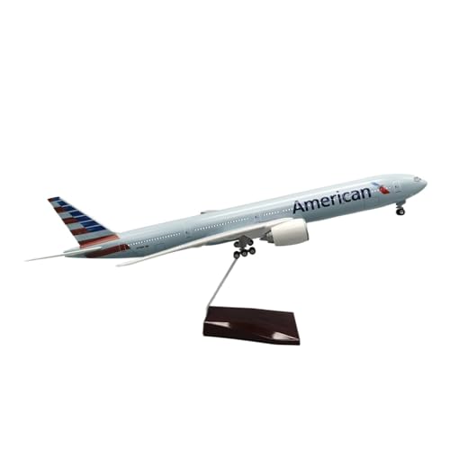 Modelo de avión American Airlines B777 de resina fundida con lámpara decorativa de 43cm