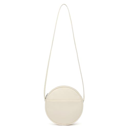 Image of Circle Crossbody Bag for Women NYLON Circle Purse with Zipper Adjustable Knot Shoulder Straps