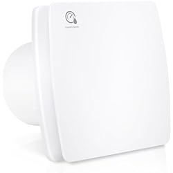Ventilador Baño Techo Randaco Ventilador de baño de 100 mm con sensor de humedad y válvula antirretorno, ventilador de baño, techo y montaje en pared, funcionamiento silencioso, ventilador de baño para cocina, baño y