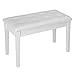 NA The Wooden Keyboard Piano Bench Stool with Storage for Beginner (White)