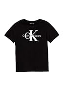 Calvin Klein Unisex Kid Monogram Short Sleeve T-Shirt, Black, 12