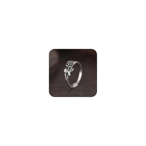 Bague vintage en argent sterling 925 anti irritation rose fine
