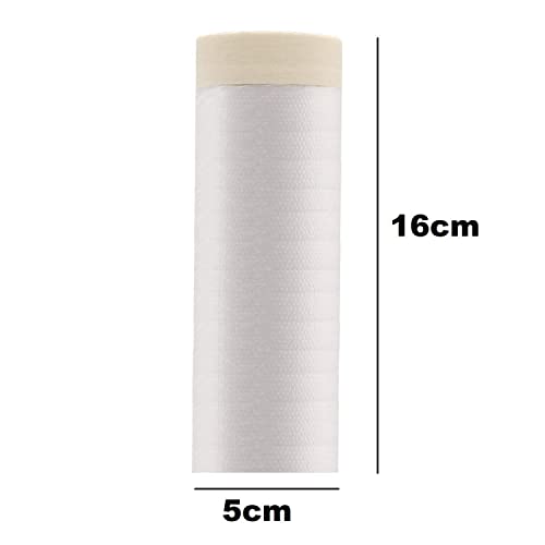 True-Ally Multipurpose Pre Taped Masking/Protection Film Tape pre-taped masking film Opening Width- 2.1 Meters (2100 mm) X 20 Meters (Set of 1) (1)