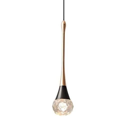 YCWZKJ Lámpara Colgante en Forma de Gota con herrajes de Cristal, Estilo nórdico, con LED Integrado, Ajustable en Alambre de 59 Pulgadas para Sala de Estar y Dormitorio.