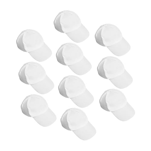 Casquettes blanches à peindre DIY GALPADA lot de 10 en coton léger pour enfants et ados