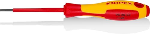 KNIPEX Screwdrivers for Slotted Screws Insulating Multi-Component Handle, VDE-Tested 177 mm, 98 20 25