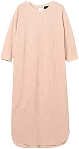 Amazon Co Jp 自由区 L Jiyuku L Unfilo ワッフルジャージー サックロングワンピース 検索番号z69 ピンク系 44 服 ファッション小物