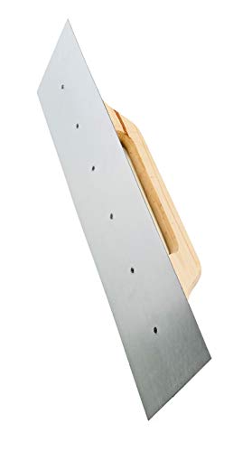 Famastil Desempenadeira Grande de Aço Lisa Famastil – 48X12cm – Aço Encruado 1020 – Cabo de Madeira