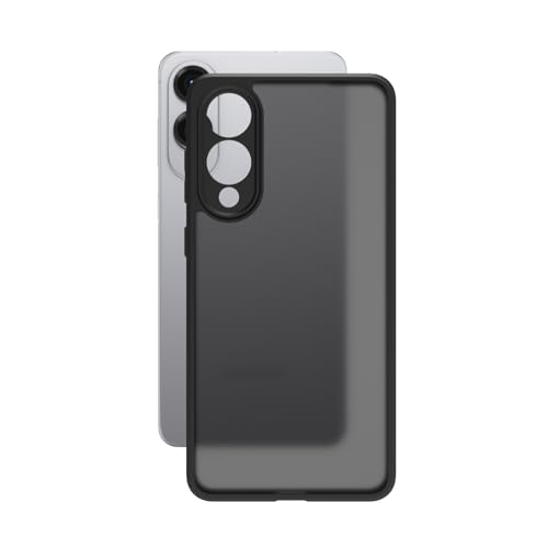 Image of RIGGEAR Shockproof Sleek Hybrid Armor Back Cover Case for Samsung Galaxy S25 Edge (Smoke Black Matte PC with Black TPU Bumper)