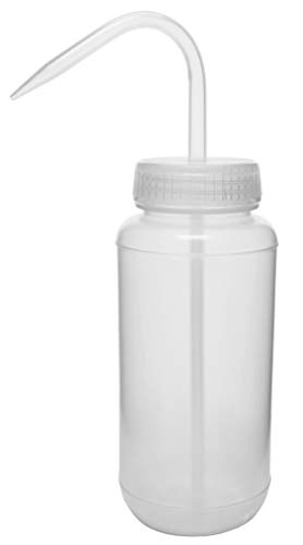 Eisco Labs Waschflasche, blanko, 500 ml, breite Öffnung, selbstentlüftende Kappe, Polyethylen mit niedriger Dichte, Performance Plastics Cover