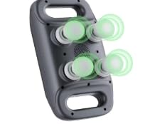 Pistola de Masaje con 4 Cabezales, 6 Modos, 20 Niveles de Intensidad, Batería de 2000mAh, Pantalla LED Digital, Negro