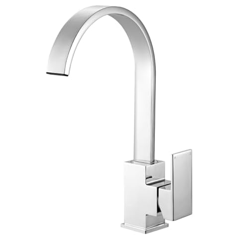 Waterfall Kitchen Sink Mixer Tap with Gooseneck Cover