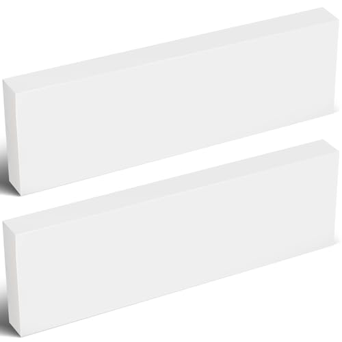 Colingmill 2 Pcs HDPE Plastic Blocks, 1" X 4" X 12", White