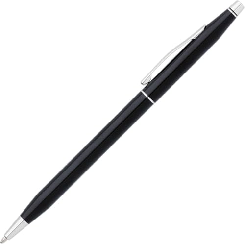 Image of Cross Classic Century Lustrous Black Lacquer and Polished Chrome Appointments Refillable Ballpoint Pen Presented in a Luxury Gift Box