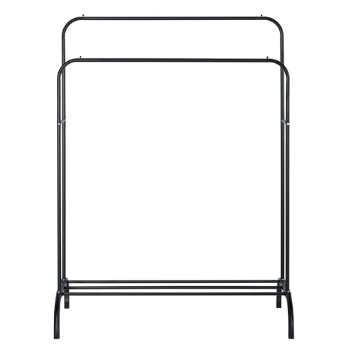 Miniatura 8 de Perchero Burro Doble De Metal Con Barras Para Colgar Ropa Y Base Inferior Para Zapatos O Cajas Estructura Resistente, Diseño Compacto Y Moderno Ideal Para Dormitorio, Vestidor O Lavandería