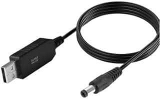 كابل طاقة USB لتحويل الجهد من 5 فولت إلى 12 فولت مع قابس تيار مستمر 5.5 × 2.1 لتشغيل الراوتر عبر شاحن باور بانك أثناء انقطاع التيار الكهربائي (1 متر)