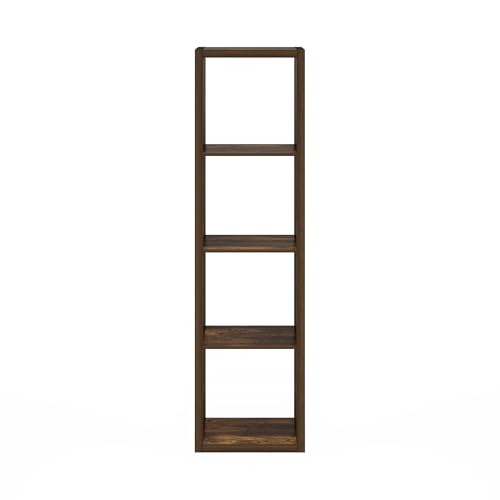 Furinno Cubicle Offenes Rückwand Dekorativer Vertikaler Würfelförmiger Aufbewahrungsorganisator, 4-Kubus, Bernstein-Kiefer