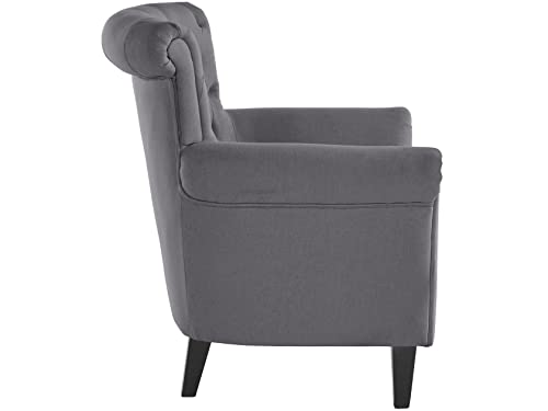 Loft24 A/S TV-Sessel Fernsehsessel Polstersessel Relaxsessel Lesesessel Webstoff mit lose Sitzkissen Gestell aus Massivholz Sitzhöhe 50 cm (grau) – Bild 5