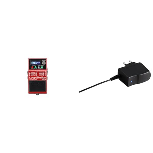 BOSS RC-5 Loop Station – moderner, kompakter Looper mit erstklassiger Soundqualität, 99 Phrasen-Speicherplätzen, 57 Rhythmen und optionaler MIDI-Steuerung & PSA-230S Netzteil
