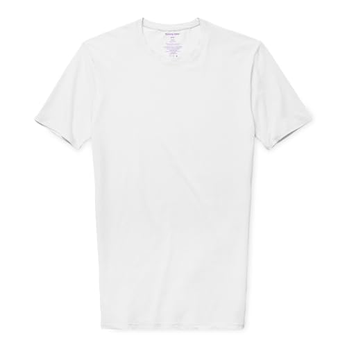 Tommy John Men's Slim Fit Crew Neck Undershirt, Cool Cotton Fabric, Slim Fit T-Shirt with Stay Tuck Design