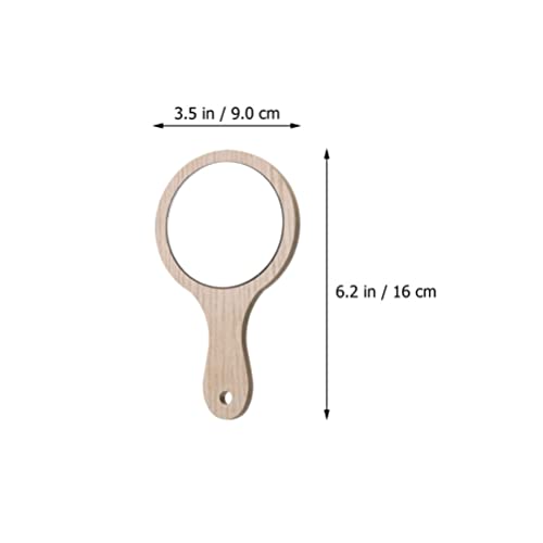 Lurrose 6Pcs Hand Mirror Hand Held Mirror Handheld Mirror Hand Mirrors With Handle Wood Vanity Cosmetic Mirror Travel Makeup Mirror For Women ( 6. 2 X 3. 5 Inch ) #TOP1