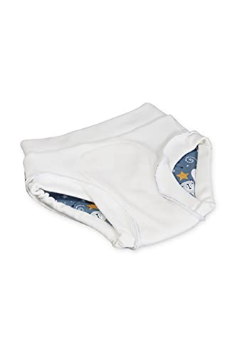 Petit Lulu Training Überhose Größe M (11,5-16 kg) Fluffy Organic Baby Potty Trainerhöschen Stoffwindeln Hergestellt in EU (Bären auf dem Mond)