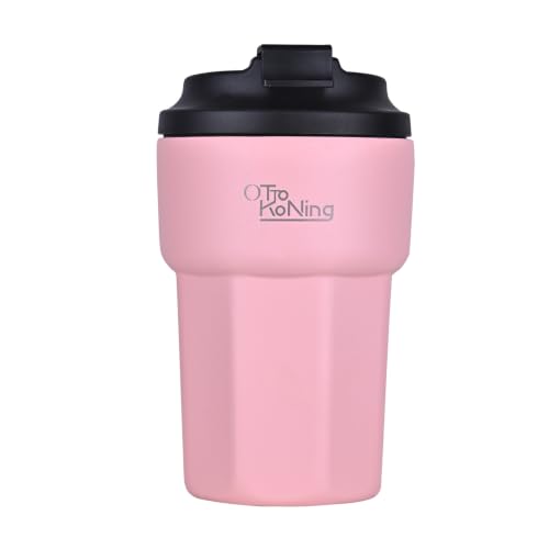 Otto Koning Termo Café 350 ml, Vaso Térmico Acero Inoxidable Antigoteo | Doble pared aislante, acero inoxidable 18/8, libre de BPA, apto portavasos, ideal oficina, viaje y regalo