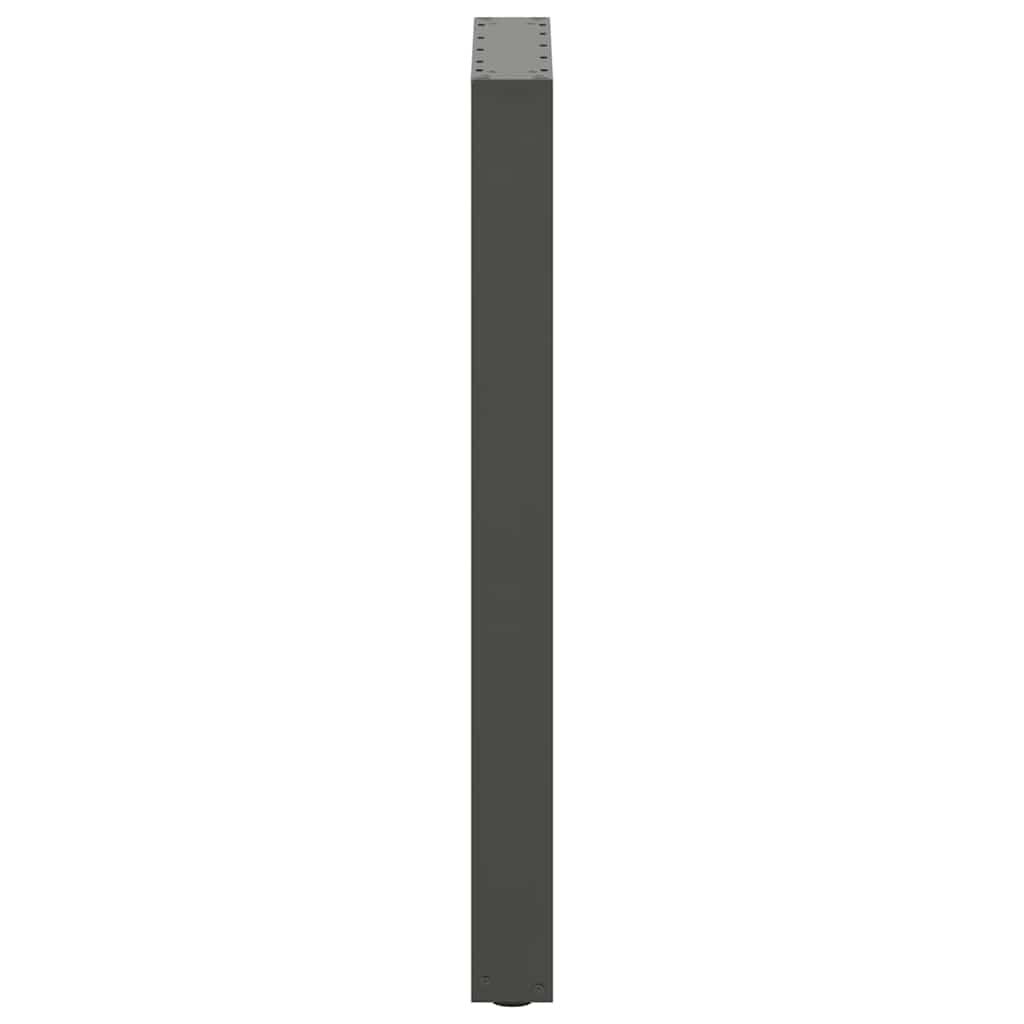 Nogi do stołu barowego w kształcie litery U 2 szt. antracyt 50 x 90-91 cm stal, malowana proszkowo, kwadratowa, z regulowanymi nóżkami poziomującymi, wstępnie nawiercone otwory i śruby do