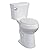 21 Inch Tall Toilet,Two-Piece Round Toilet with ADA Comfort Chair Height Seat,Side Trip Buttons Flush, Powerful 1.28 GPF Single Flush for Seniors, White