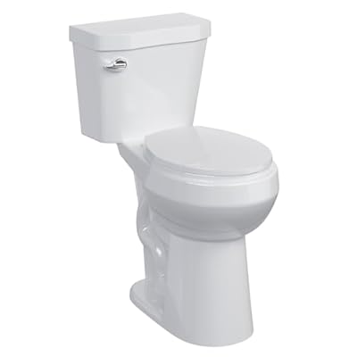 21 Inch Tall Toilet,Two-Piece Round Toilet with ADA Comfort Chair Height Seat,Side Trip Buttons Flush, Powerful 1.28 GPF Single Flush for Seniors, White