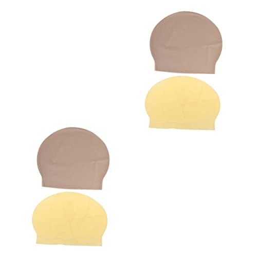 MUSISALY 2sets Bald Cap Prank for Adults up Head Cover Bald Wig Cap Halloween Cosplay Accessory 2pcs*2