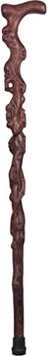 Cane en bois de poulet aile avec sculpture artisanale racine unique pour senior