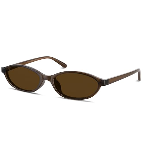 phikttu Sunglasses-Womens Retro-Oval-Sunglasses-for-Women Cat Eye 90s Y2k UV400 Lightweight Narrow Vintage Shades