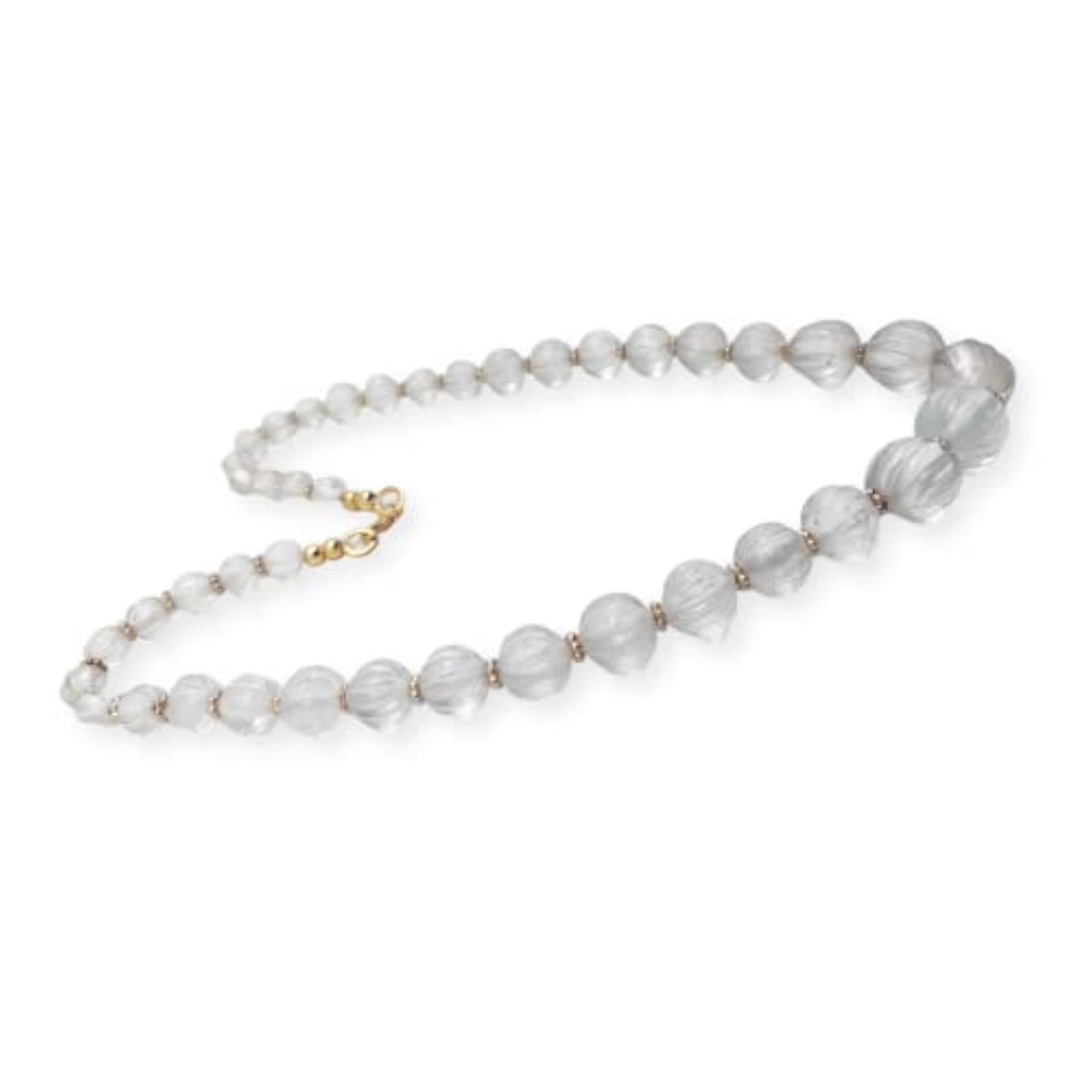 Chunky Boho Glass Bead Necklace in Crystal Colour