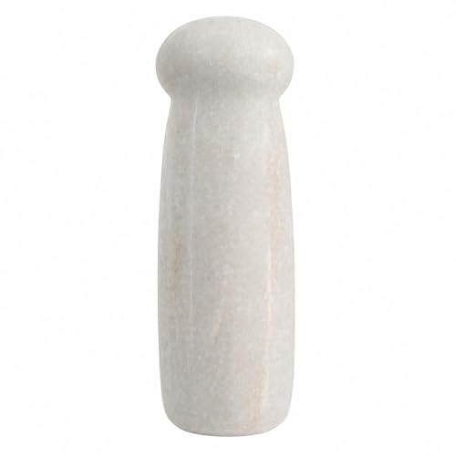 Image of STONE CRAFT White Marble Mortar and Pestle for Kitchen | Okhli Musal | Stone Grinder for Kitchen | Kharal Khalbatta | Granite Rolu Rokali | Herbal Spice Crusher Set