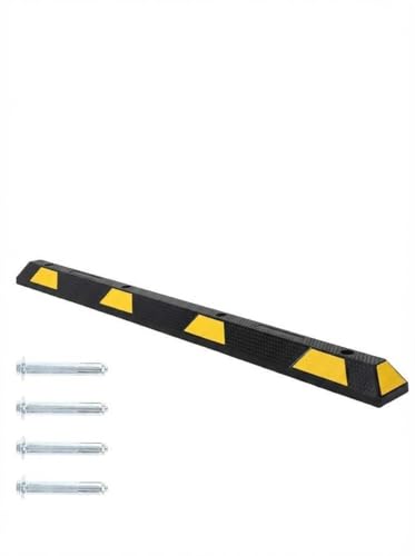JoanKaren 72 in Heavy Duty Rubber Parking Curb 55000 LB Capacity 6 ft Garage Parking Stopper with Reflective Stripes Car Wheel Stopper Block for Driveway Home & Commercial Use 1 Pack