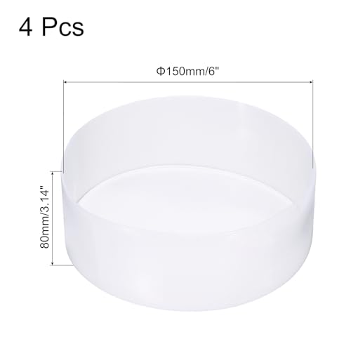 Image of uxcell 4pcs Rubber End Caps 150mm(6 Inch) ID x 80mm(3 1 /8 Inch) H Vinyl Round End Cap Cover Screw Thread Protectors Clear
