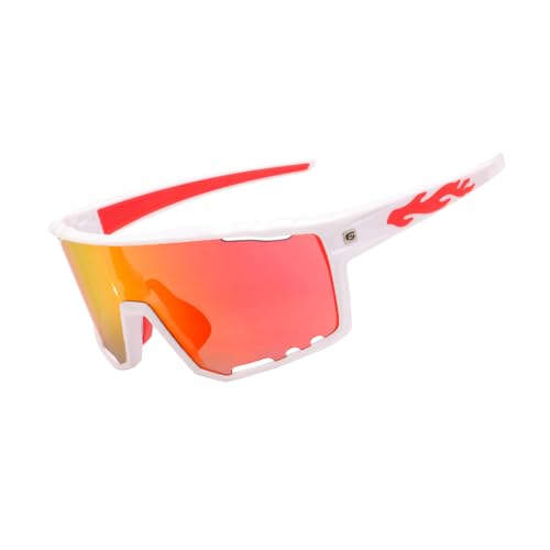 PAIS Photochromic Sport Sunglasses for Big Heads, Man Women XXL Shades - Wide Temple Fit, Flame Motif, Cycling Biking Running4