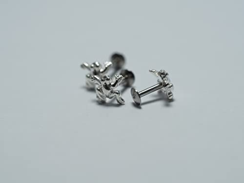 Sterling Silver Frog - 16G Surgical Stainless Steel Labret Barbell, Push Pin Post, Flat Back,Cartilage Earring, Nose Stud, Piercing Jewelry (8 Millimeters) #TOP2