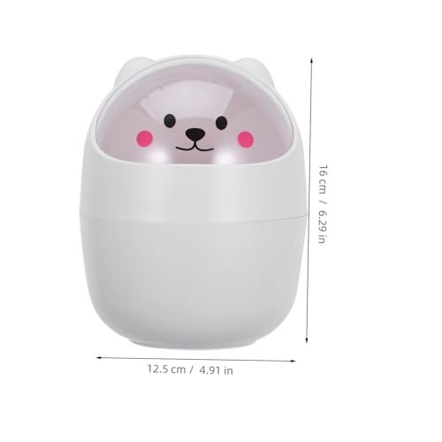 Mini caneca de basura rectangular blanca para escritorio miniatura 2