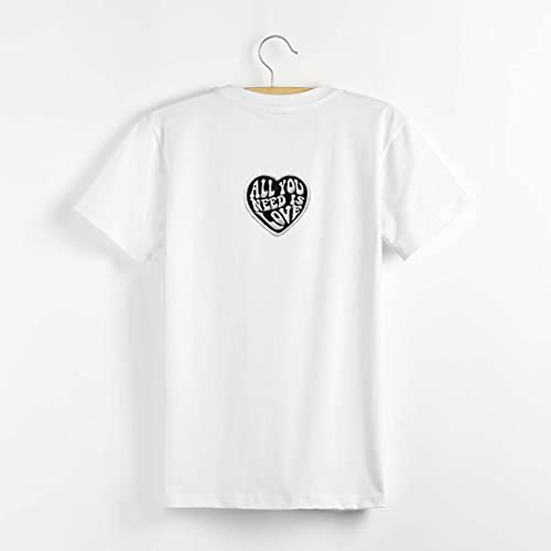 Antrix Black All You Need is Love Iron On Sew On Funny Patch for Kids,Teens, Adult Clothes Jacket Jeans T-Shirts Pants Shoes Dog Harness- Dia.3.15 inch