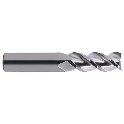 YG-1 28579 Carbide Alu-Power Square End Mill, 3 Flute, 45 Degree Helix, Regular Length, Uncoated Finish, 2-1/2" Length, 5/16" Cover