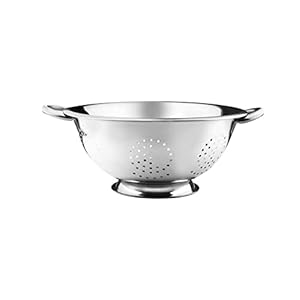 YBM Home Colander Stainless Steel With Heavy Duty Handles Strainer With Self Draining Stable Ring Base