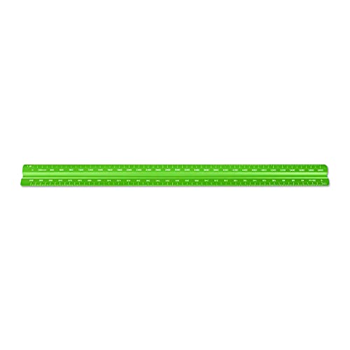 Image of Alumicolor Aluminum Engineer Metric Solid Drafting Scale, 30 Centimeter, Green